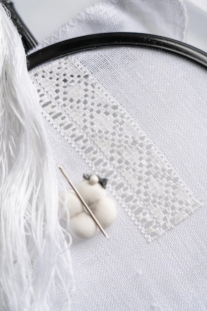  haftowane warstwy na lnianej tkaninie